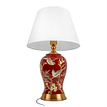 Настольная лампа бордовая с изображением птиц Slip Away варинант исполнения - 3 | Loft Concept в Воронеже