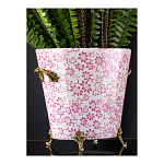 Кашпо из белого фарфора с розовым цветочным орнаментом Eden Garden варинант исполнения - 5 | Loft Concept в Воронеже