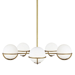 Люстра с 5-ю белыми шарообразными плафонами в сферические каркасах Feiss варинант исполнения - 1 | Loft Concept в Воронеже