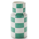 Ваза из фаянса Brighter than the Stars с шахматным принтом бирюзового цвета  варинант исполнения - 1 | Loft Concept в Воронеже