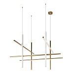 Люстра с 8-ю пересекающимися цилиндрическими плафонами на тонких тросах Trumpet tube варинант исполнения - 2 | Loft Concept в Воронеже