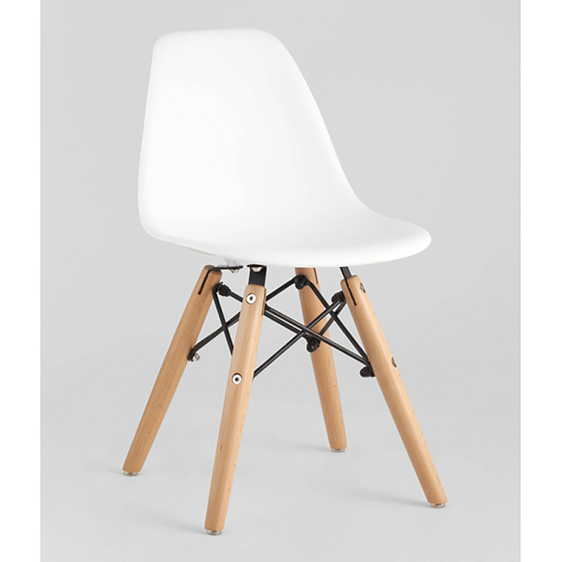 Пластиковый стул на ножках из массива бука Eames Small White Белый Древесина Пластиковый стул на ножках из массива бука Eames Small White Белый Древесина в Воронеже | Loft Concept