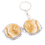 Зеркало брелок карманное двухстороннее из натурального камня Оникс Silver Stone Mirrors варинант исполнения - 5 | Loft Concept в Воронеже