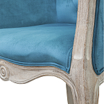 Кресло низкое в стиле прованс Louis French Armchair blue velour варинант исполнения - 4 | Loft Concept в Воронеже