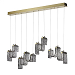 Подвесной светильник линейный с плафонами волнистой формы из фактурного стекла Big Wave варинант исполнения - 1 | Loft Concept в Воронеже