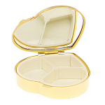 Таблетница карманная в форме сердца с 3-мя отделениями с зеркалом и накладкой из натурального камня Яшма Змеиная Gold Stone Pillboxes варинант исполнения - 3 | Loft Concept в Воронеже