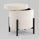 Молочный пуф на черных ножках SANJAY варинант исполнения - 2 | Loft Concept в Воронеже