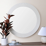 Зеркало в круглой фактурной раме Mirror Modern Texture белое варинант исполнения - 5 | Loft Concept в Воронеже