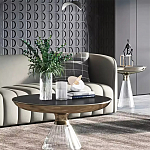 Дизайнерский журнальный стол на прозрачном основании Nofon варинант исполнения - 1 | Loft Concept в Воронеже