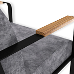 Кресло серый велюр с жесткими подлокотниками на полозьях Ashton варинант исполнения - 6 | Loft Concept в Воронеже