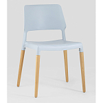 Пластиковый стул на ножках из массива бука Ferret Grey-Blue варинант исполнения - 1 | Loft Concept в Воронеже