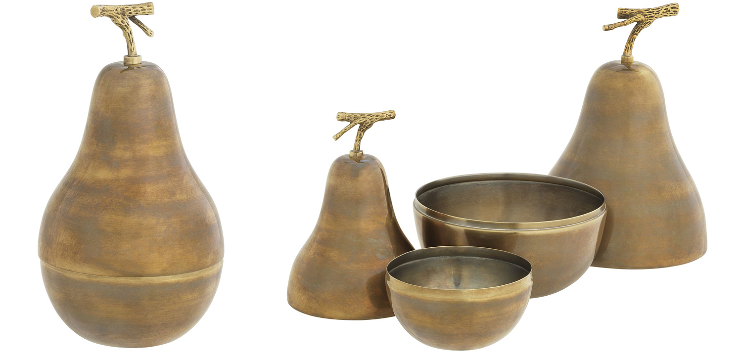 Комплект шкатулок Eichholtz Box Pear Set of 2 brass Комплект шкатулок Eichholtz Box Pear Set of 2 brass - Loft-Concept в Воронеже