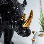 Статуэтка черный носорог с золотыми рогами Golden Horned Black Rhino варинант исполнения - 6 | Loft Concept в Воронеже