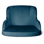 Стул с мягкой синей обивкой из велюра и подъемно-поворотным механизмом на белых колесиках Harper Blue and White варинант исполнения - 2 | Loft Concept в Воронеже