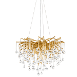 Люстра подвесная с прозрачными стеклянными подвесками в форме капель Диаметр 60 см Droplet Chandelier варинант исполнения - 1 | Loft Concept в Воронеже