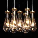 Люстра с 7-ю прозрачными плафонами из стекла в форме капли Lucid Rain  варинант исполнения - 5 | Loft Concept в Воронеже