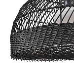 Подвесной светильник с округлым абажуром из черного ротанга Wicker Furniture варинант исполнения - 5 | Loft Concept в Воронеже