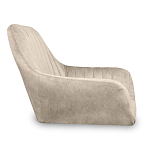 Барный стул со спинкой и подлокотниками на 4-х коричневых деревянных ножках Бежевый Велюр Ava Charm варинант исполнения - 2 | Loft Concept в Воронеже