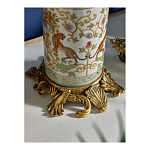 Ваза высокая из фарфора на бронзовом основании Turquoise Blooming Garden варинант исполнения - 5 | Loft Concept в Воронеже