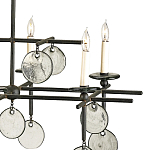 Люстра линейная черная с круглыми прозрачными подвесками  Horizontal Rectangular Chandelier варинант исполнения - 1 | Loft Concept в Воронеже