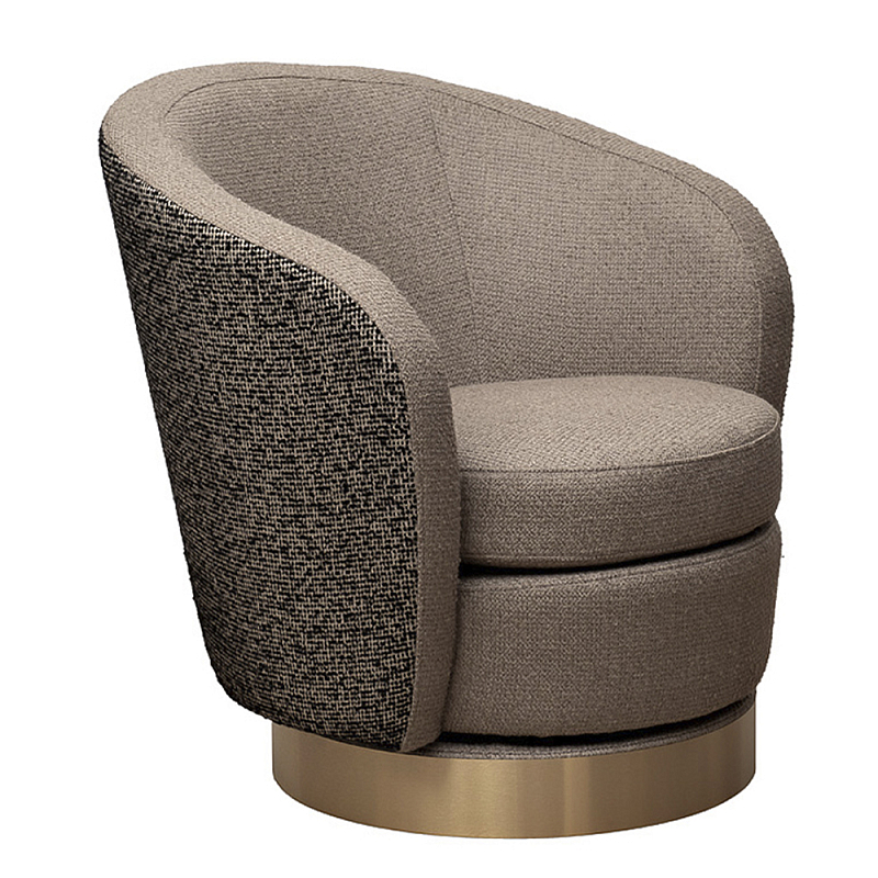 Кресло вращающееся черно-золотая рогожка Julia Armchair Golden Belt Бежевый Черный Золотой в Воронеже | Loft Concept 