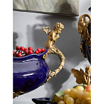 Чаша темно-синяя фарфоровая с бронзовыми ручками в виде ангелов Eden Garden варинант исполнения - 4 | Loft Concept в Воронеже