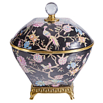 Шкатулка черного цвета с цветочной росписью Eden Garden варинант исполнения - 1 | Loft Concept в Воронеже