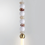 Подвесной светильник вытянутый с бусинами из белого и коричневого цвета PEARLS Suspension варинант исполнения - 4 | Loft Concept в Воронеже