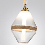 Подвесной светильник с прямоугольными и овальными элементами и акцентом из натурального камня Tectona  варинант исполнения - 5 | Loft Concept в Воронеже