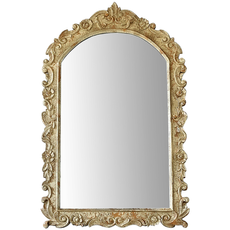 Настенное зеркало Jorge Classic Ornament Mirror Древесина Бежевый в Воронеже | Loft Concept 
