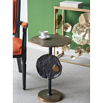 Столик приставной с абстрактным основанием и акцентом в виде золотистого диска Heavenly Space варинант исполнения - 8 | Loft Concept в Воронеже