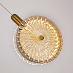 Подвесной светильник с плафоном из рельефного стекла Peony Glass Bronze  варинант исполнения - 3 | Loft Concept в Воронеже