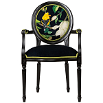 Стул с подлокотниками из натурального бука с изображением птицы и цветов Blooming Birds варинант исполнения - 1 | Loft Concept в Воронеже