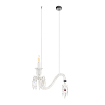 Подвесной светильник стеклянный в виде канделябра Curved Glass Chandelier варинант исполнения - 1 | Loft Concept в Воронеже