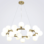 Кольцевая люстра с белыми стеклянными  плафонами в форме шара Berries Chandelier варинант исполнения - 4 | Loft Concept в Воронеже