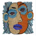 Арт-Объект плетеный из нитей Абстрактный портрет Joana Schneider  варинант исполнения - 2 | Loft Concept в Воронеже