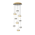 Люстра каскадная с 9-ю подвесами бронза и никель Peggy Futura lamp варинант исполнения - 2 | Loft Concept в Воронеже