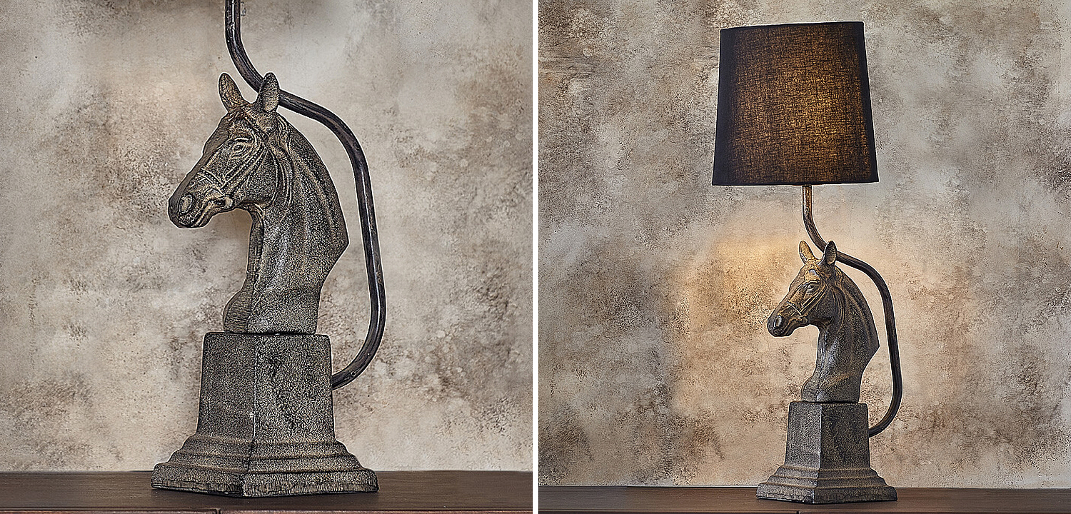 Настольная лампа с абажуром Lampshade Horse Sculpture Настольная лампа с абажуром Lampshade Horse Sculpture - Loft-Concept в Воронеже