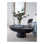 Столик кофейный черного цвета с овальной столешницей и круглым основанием Black Dalmen Table варинант исполнения - 2 | Loft Concept в Воронеже