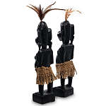 Комплект из 2-х деревянных статуэток Asmat Statuettes Black варинант исполнения - 2 | Loft Concept в Воронеже
