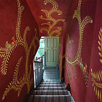 Обои с вышивкой ручной работы Fyodor Original colourway on Merlot linen варинант исполнения - 1 | Loft Concept в Воронеже