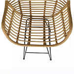 Стул барный с ротанговым плетением Half Bar Chair with Wicker с подлокотниками варинант исполнения - 7 | Loft Concept в Воронеже