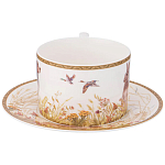 Чайная пара из фарфора с изображением собаки и зайцев 300 мл Hunting Porcelain Collection 2 варинант исполнения - 2 | Loft Concept в Воронеже