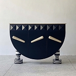 Дизайнерский комод полукруглый черный с 3-мя фактурным ящиками Occasion варинант исполнения - 1 | Loft Concept в Воронеже