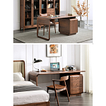 Стол рабочий округлой формы с 3-мя ящиками  Working Moonnut Table варинант исполнения - 2 | Loft Concept в Воронеже