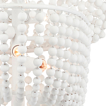 Люстра белая в форме спирали с декором из круглых деревянных бусин White Wooden Beads варинант исполнения - 1 | Loft Concept в Воронеже