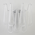 Бра с подвесками из рифленного стекла в форме капель на основании цвета хром Textured Glass варинант исполнения - 6 | Loft Concept в Воронеже