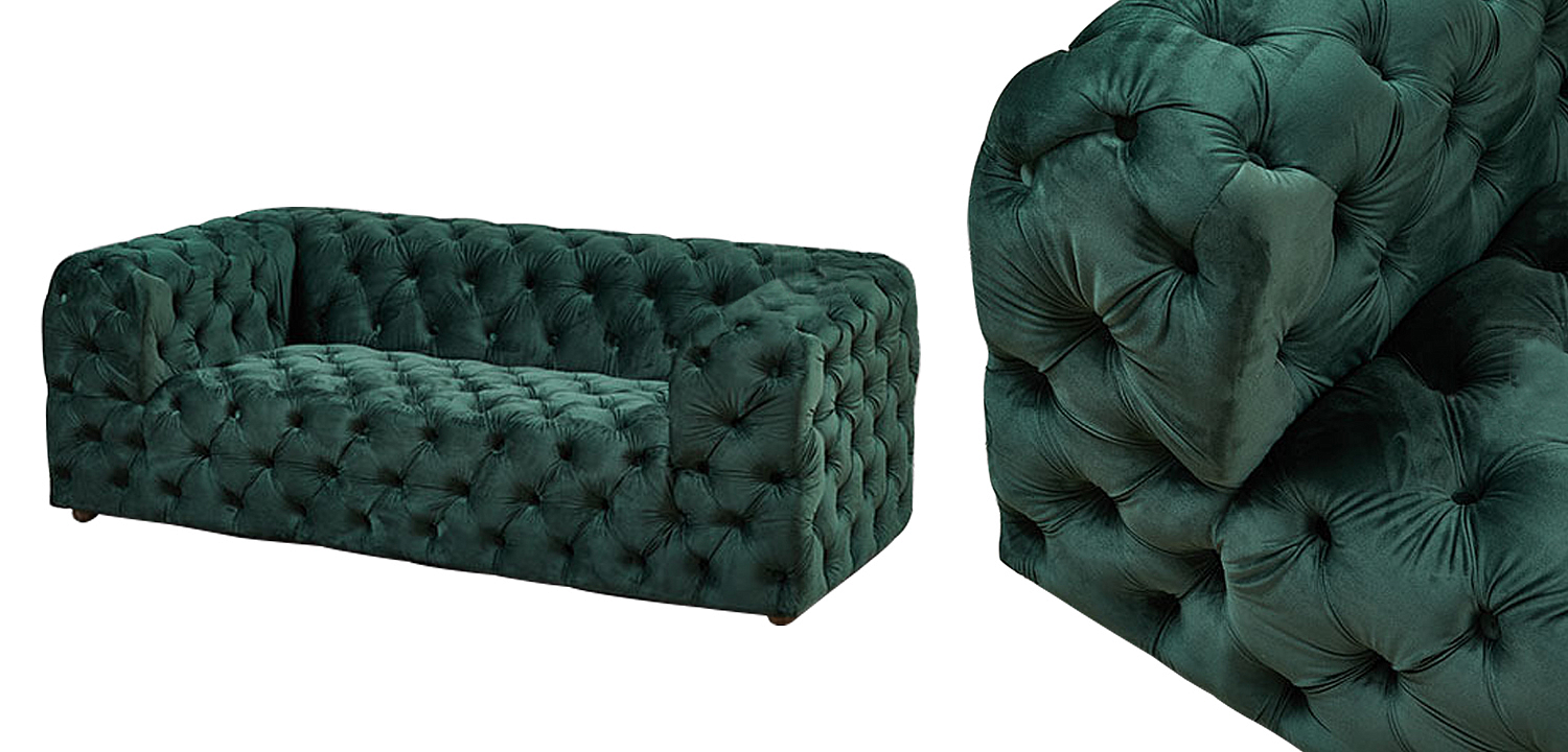 Диван Green Soho Tufted Sofa Зеленый Диван Green Soho Tufted Sofa Зеленый - Loft-Concept в Воронеже