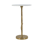 Столик с золотистым основанием в виде цветка и круглой мраморной столешницей Golden Snowdrop варинант исполнения - 3 | Loft Concept в Воронеже