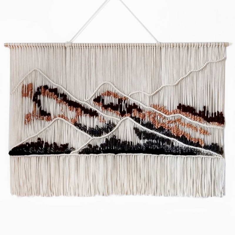 Гобелен ручная работа Wabi-Sabi II  Черный Терракотовый ivory ( слоновая кость ) в Воронеже | Loft Concept 